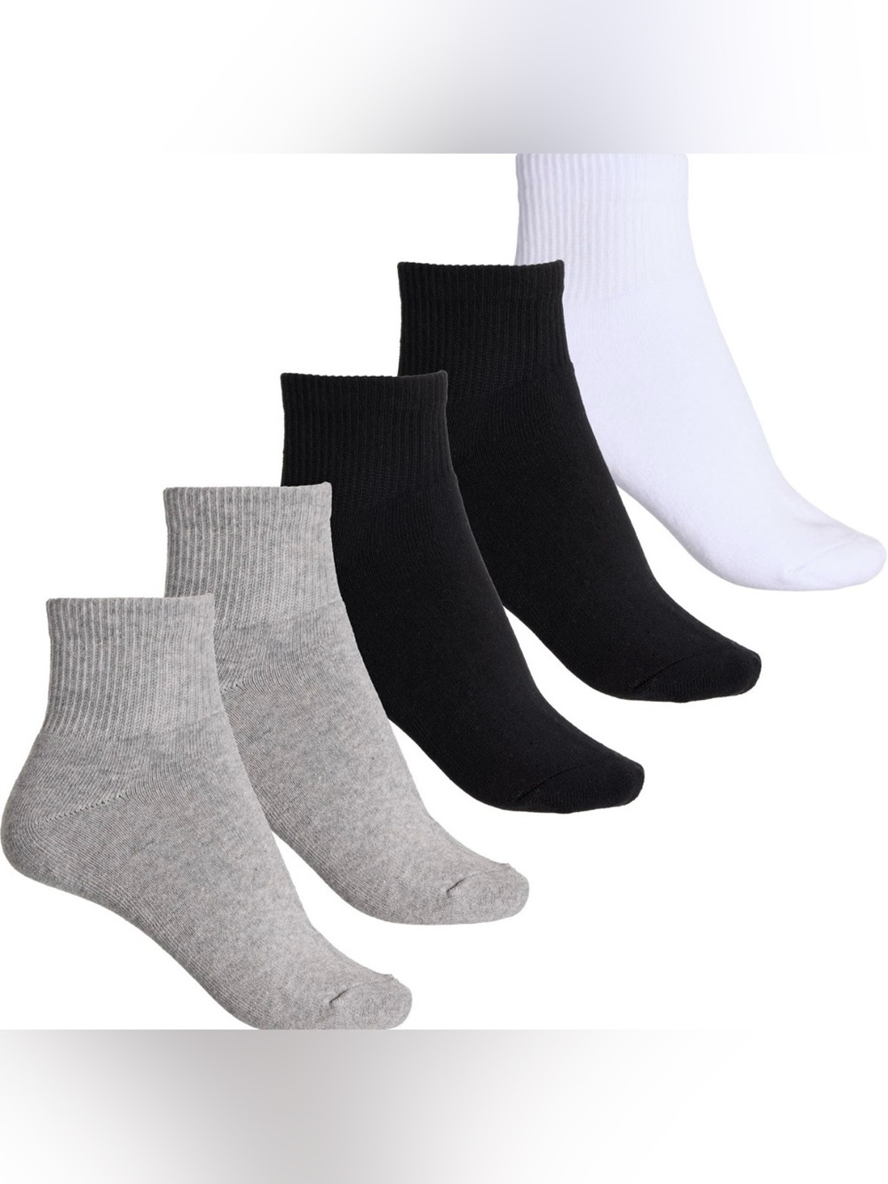 CONSCIOUS CONNECTION Full Cushioned Organic Cotton Blend Quarter Crew Socks 5pk
